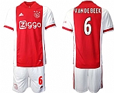 2020-21 AFC Ajax 6 VANDE BEEK Home Soccer Jersey,baseball caps,new era cap wholesale,wholesale hats
